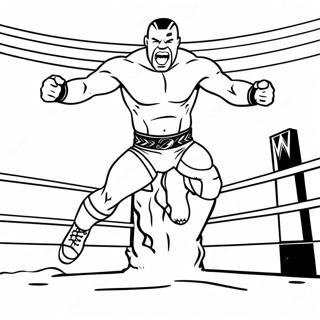 Page De Coloriage De Wwe Wrestler Sautant Sur Un Adversaire 90532-30519