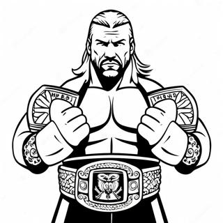 Page De Coloriage De Triple H Tenant Deux Ceintures 90534 30525