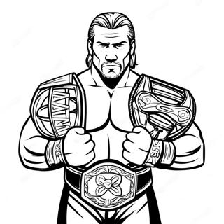Page De Coloriage De Triple H Tenant Deux Ceintures 90534 30526