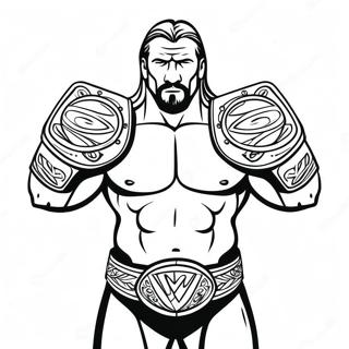 Page De Coloriage De Triple H Tenant Deux Ceintures 90534 30527