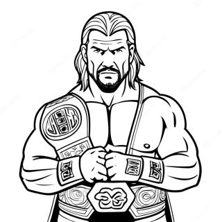 Page De Coloriage De Triple H Tenant Deux Ceintures 90534 30528