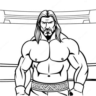 Page De Coloriage De Triple H Dans Le Ring 90535-30531