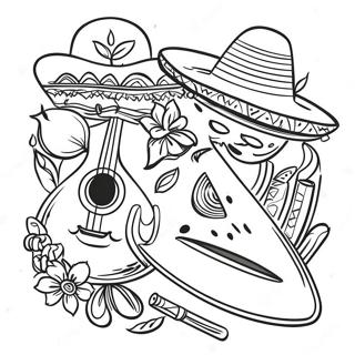 Page De Coloriage De La Fiesta Mexicaine Vibrante 90558-30539