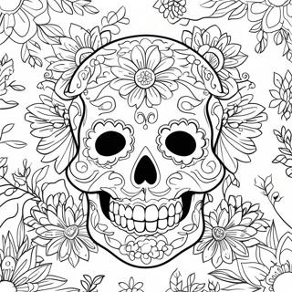 Page De Coloriage De Crane Colore Pour Le Jour Des Morts 90559-30544