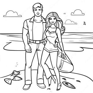 Page De Coloriage Barbie Et Ken A La Plage 90866-30783