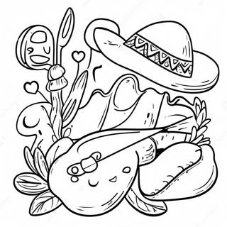 Page De Coloriage Fiesta Coloree De Cinco De Mayo 90891-30797