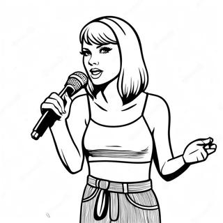 Page De Coloriage Taylor Swift Tenant Un Micro 90943-30837