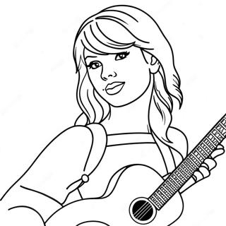 Page De Coloriage Taylor Swift Avec Une Guitare 90946-30849