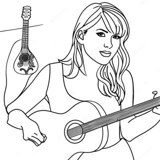 Page De Coloriage Taylor Swift Avec Une Guitare 90946-30851