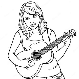 Page De Coloriage Taylor Swift Avec Une Guitare 90946-30852