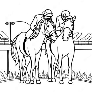Page De Coloriage De Chevaux Colores Au Kentucky Derby 91019-30898
