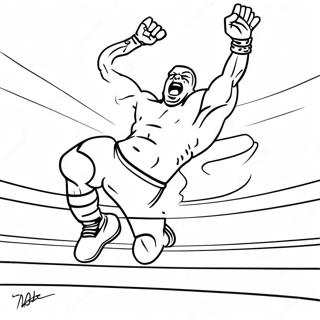 Page De Coloriage Dun Lutteur Wwe Sautant Sur Un Adversaire 91122-30978