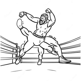 Page De Coloriage Dun Lutteur Wwe Sautant Sur Un Adversaire 91122-30980