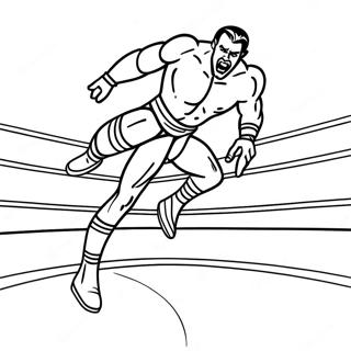 Page De Coloriage Dun Lutteur Wwe Sautant Sur Un Adversaire 91122-31045