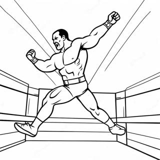 Page De Coloriage Dun Lutteur Wwe Sautant Sur Un Adversaire 91122-31046