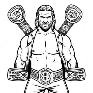 Page De Coloriage De Triple H Tenant Deux Ceintures 91124-30986
