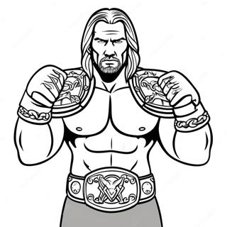 Page De Coloriage De Triple H Tenant Deux Ceintures 91124-30987