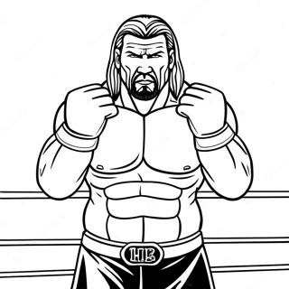 Page De Coloriage De Triple H Dans Le Ring 91125-31057