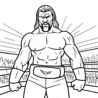 Page De Coloriage De Triple H Dans Le Ring 91125-31058