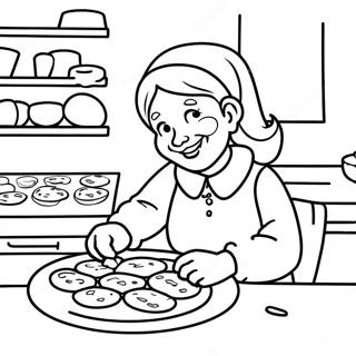 Page De Coloriage De Mme Claus En Train De Cuire Des Biscuits 91202 31114