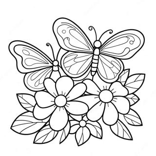 Page A Colorier De Fleur Et Papillon 91225-31122