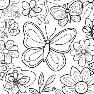 Page A Colorier De Fleur Et Papillon 91225-31123