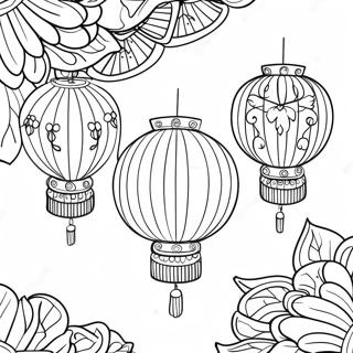 Page De Coloriage Lanternes Chinoises 91303-31185