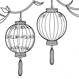 Page De Coloriage Lanternes Chinoises 91303-31186