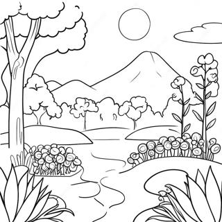 Page De Coloriage Paysage Colore Garten Of Banban 6 Pages À Colorier