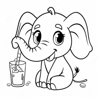 Page De Coloriage De Fete Delephant Ivre Mignon 91405-31266