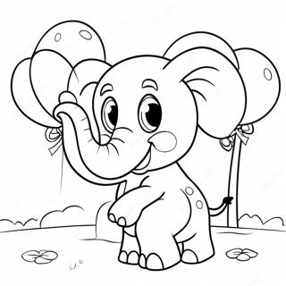Page De Coloriage Delephant Ivre Drole Avec Des Ballons 91406 31272