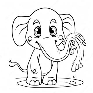 Page De Coloriage Delephant Ivre Joueur Eclaboussant De Leau 91407 31274
