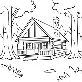 Page De Coloriage De Cabane En Rondins Confortable 91787-31565