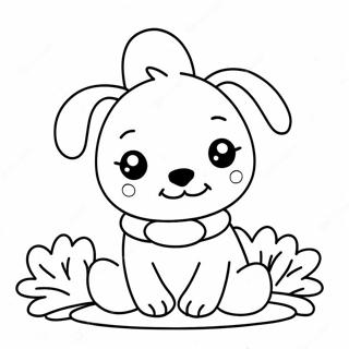 Page De Coloriage De Chien Kawaii Mignon Avec Un Noeud 91914-31666