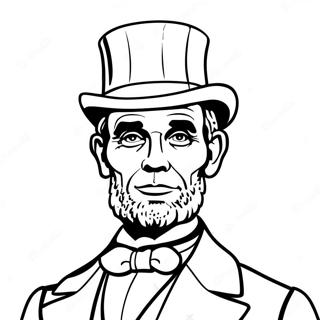 Page De Coloriage Abraham Lincoln Avec Chapeau Haut 92042-31765