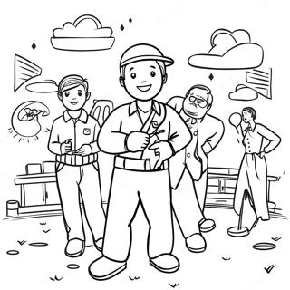 Page De Coloriage Coloree Pour La Celebration De La Journee De Carriere 92299-31972