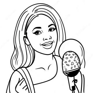 Page De Coloriage De La Mignonne Selena Avec Un Microphone 92557-32165