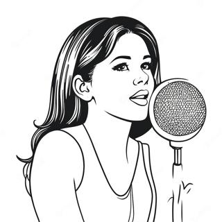 Page De Coloriage De La Mignonne Selena Avec Un Microphone 92557-32166