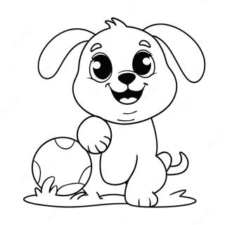 Page De Coloriage De Chiot Mignon Jouant Avec Une Balle 92864-32405