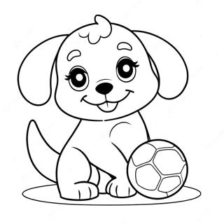 Page De Coloriage De Chiot Mignon Jouant Avec Une Balle 92864-32408