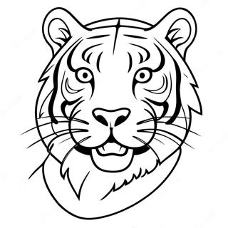 Page De Coloriage De La Mascotte Tigre Lsu 93302-32745