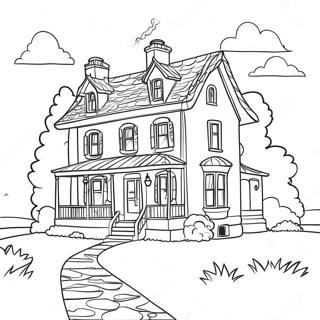 Page De Coloriage De Maisons De Campagne Charmantes 93458 32874