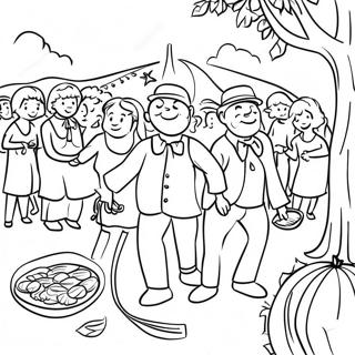 Page De Coloriage De Festivals De Campagne Traditionnels 93459-32880