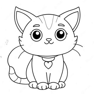 Page De Coloriage De Chat Anime Mignon Avec De Grands Yeux 93688-33045