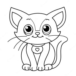 Page De Coloriage De Chat Anime Mignon Avec De Grands Yeux 93688-33046