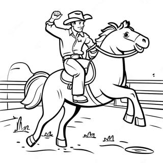 Page De Coloriage De Cowboy Montant Un Cheval Sauvage 93714-33066