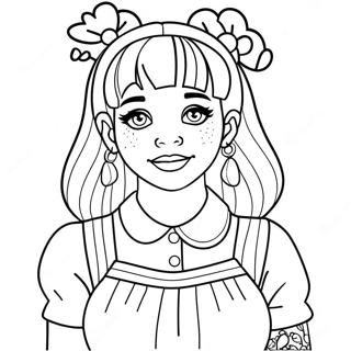 Page De Coloriage Melanie Martinez En Tenue Coloree 93816-33145