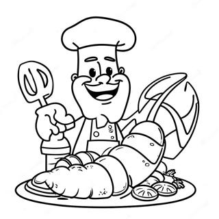 Page De Coloriage De Chef Homard Cuisinant 93923 33238