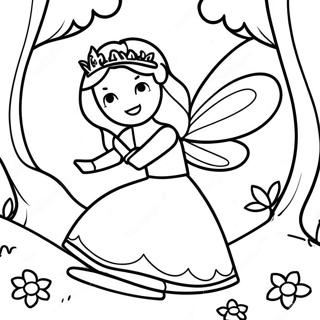 Page De Coloriage De Fee Enchanteresse Dans Une Foret 93972-33265