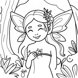 Page De Coloriage De Fee Enchanteresse Dans Une Foret 93972-33266